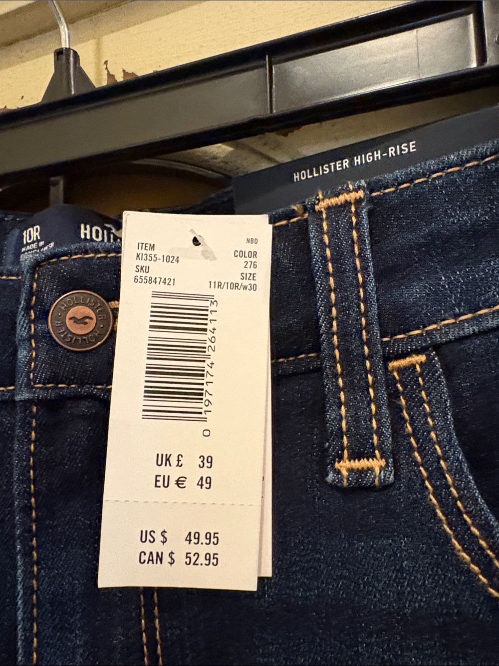 Hollister Women’s High Rise Super Skinny Blue Jeans New with Tags 10R/30R - Picture 3 of 9